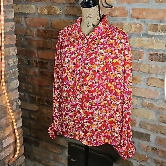 Sanctuary Red floral top size 2X - Picture 3 of 12
